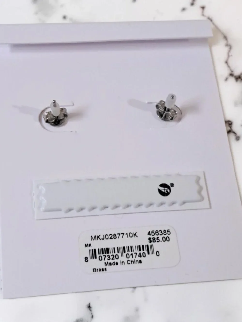 Michael Kors Gold - Tone Pave Heart Logo Stud Earrings NWT
